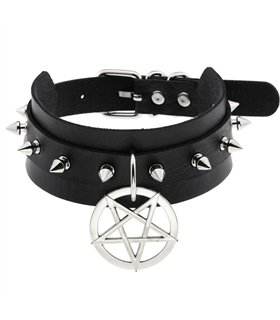 Choker Heavy Pentagram Schwarz | Lovesect Choker Heavy Pentagram Schwarz | Lovesect