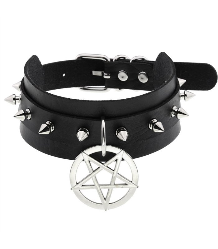 Choker Heavy Pentagram Schwarz | Lovesect