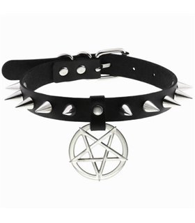 Choker Rivet Pentagram Schwarz | Lovesect Choker Rivet Pentagram Schwarz | Lovesect