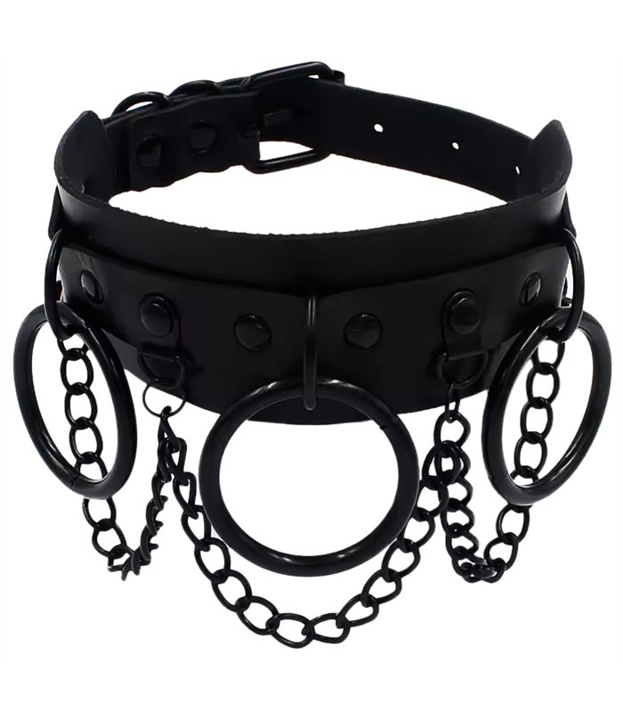 Choker O-Ring Chain Schwarz-Schwarz | Lovesect