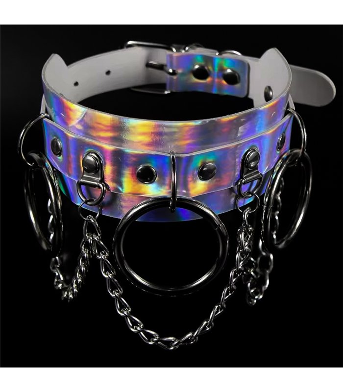 Choker O-Ring Chain Rave Holo | Lovesect