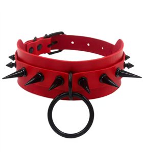 Choker O-Ring Killer Rivet Red-Schwarz | Lovesect Choker O-Ring Killer Rivet Red-Schwarz | Lovesect