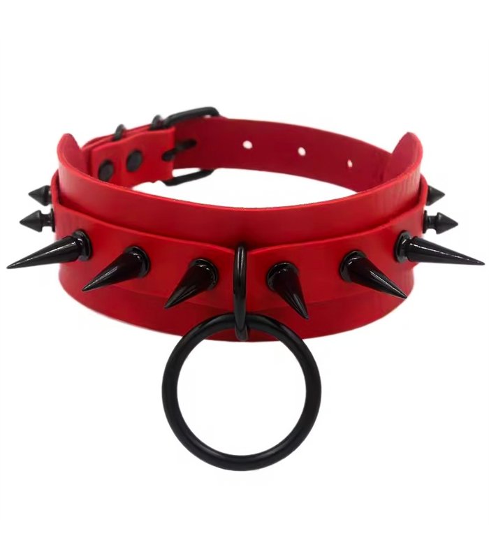 Choker O-Ring Killer Rivet Red-Schwarz | Lovesect