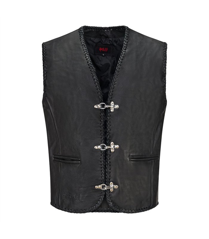 Cruiser Vest Leather Schwarz | Aderlass