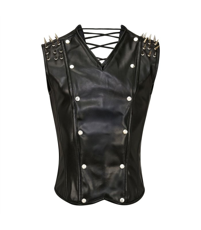 Men Corset Spike Leather Schwarz | Aderlass