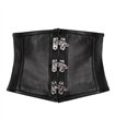 Waist Corset Faux Leather Schwarz | Aderlass