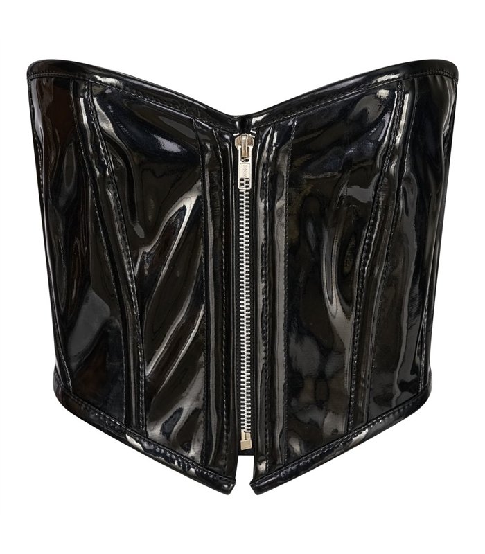 Bustier Shiny PVC Schwarz | Aderlass