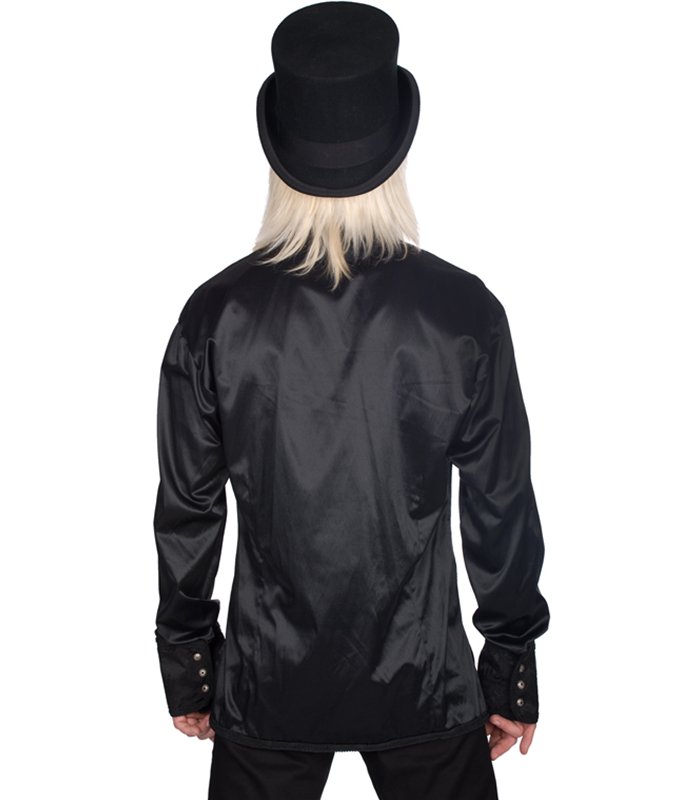 Riffle Victorian Shirt Satin Schwarz | Aderlass