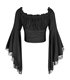 Bat Sleeve Top Schwarz | Black Pistol