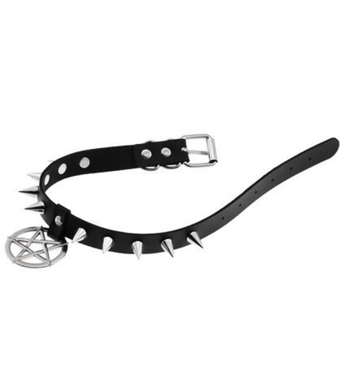 Choker Rivet Pentagram Schwarz | Lovesect