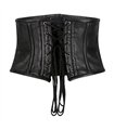Waist Corset Faux Leather Schwarz | Aderlass