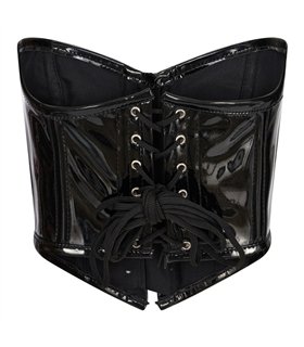 Bustier Shiny PVC Schwarz | Aderlass