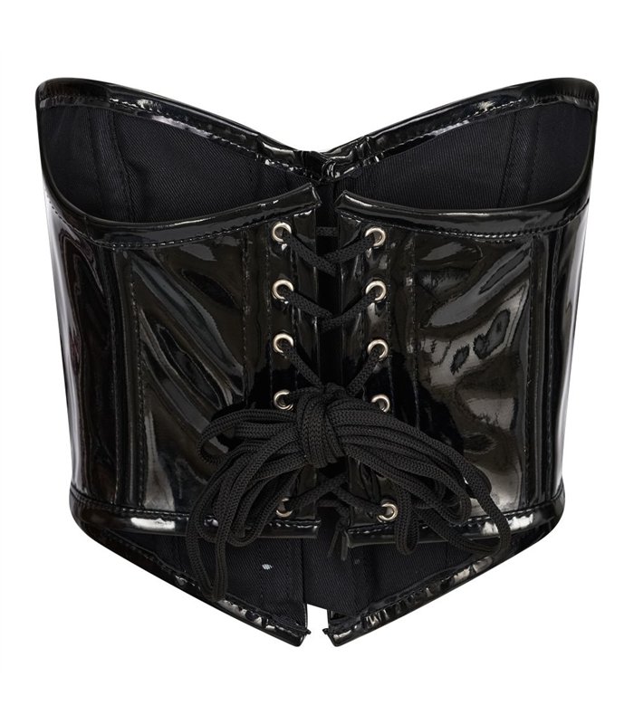 Bustier Shiny PVC Schwarz | Aderlass