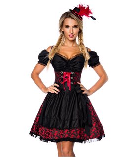 Sexy Premium Bluse &  Dirndl aus edlem Jacquard Karneval Halloween