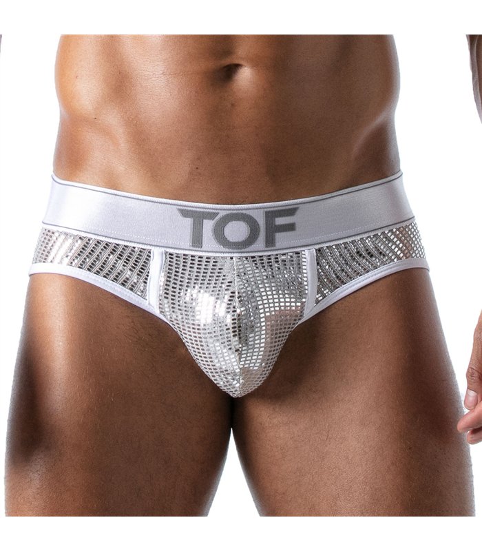 Slips mit Glitzereffekt & Jacquard-Bund – Silber & Gold | TOF