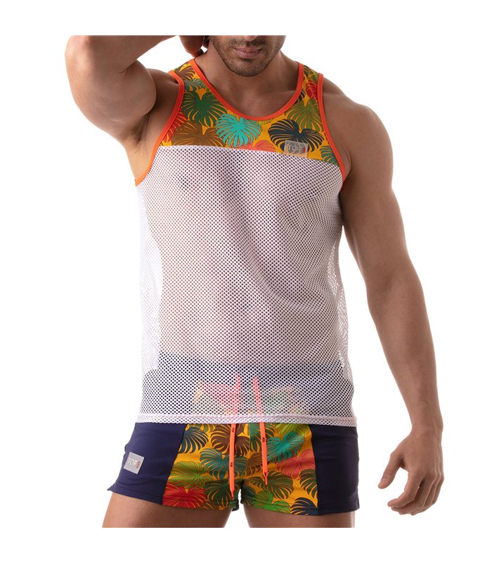 Tank Top mit floralem Mesh-Einsatz – Leicht & Atmungsaktiv | TOF