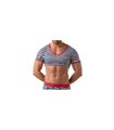 Crop Top mit Raglanärmeln und maritimen Streifen - bequem & figurbetont | TOF
