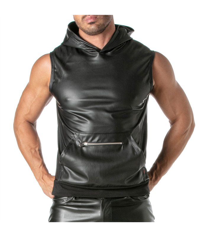 Ärmelloser Hoodie mit Reißverschlusstasche & French Terry Bund | TOF