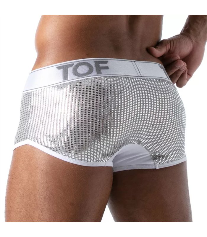 Herren Trunks Silver - Glänzend mit Baumwollfutter & Komfortbund | TOF