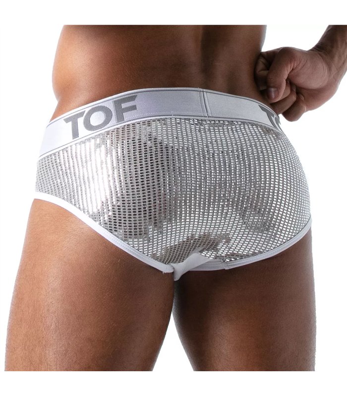 Slips mit Glitzereffekt & Jacquard-Bund - Silber & Gold | TOF