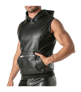 Ärmelloser Hoodie mit Reißverschlusstasche & French Terry Bund | TOF