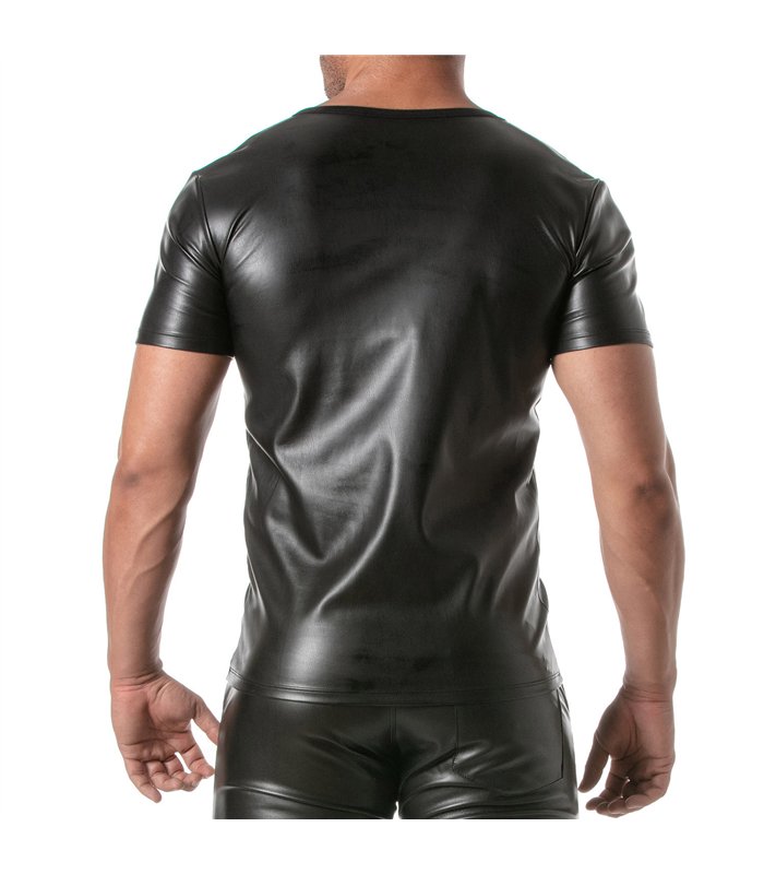 Herren T-Shirt mit Lederoptik - figurbetont & innen weich | TOF