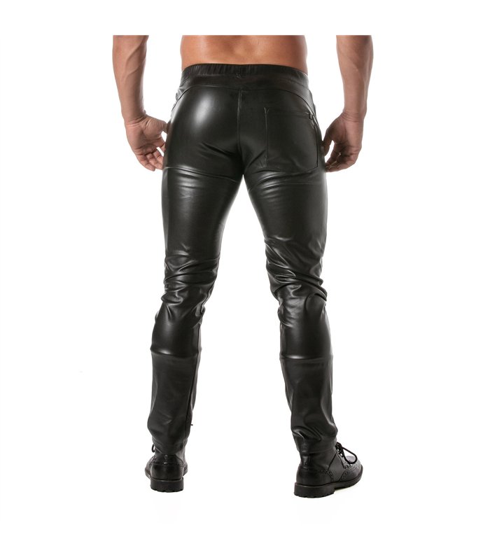 Jogginghose Herren - Leder-Look, Knopfflug & 3 Taschen | TOF