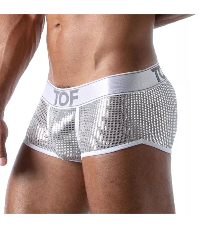 Herren Trunks Silver - Glänzend mit Baumwollfutter & Komfortbund | TOF