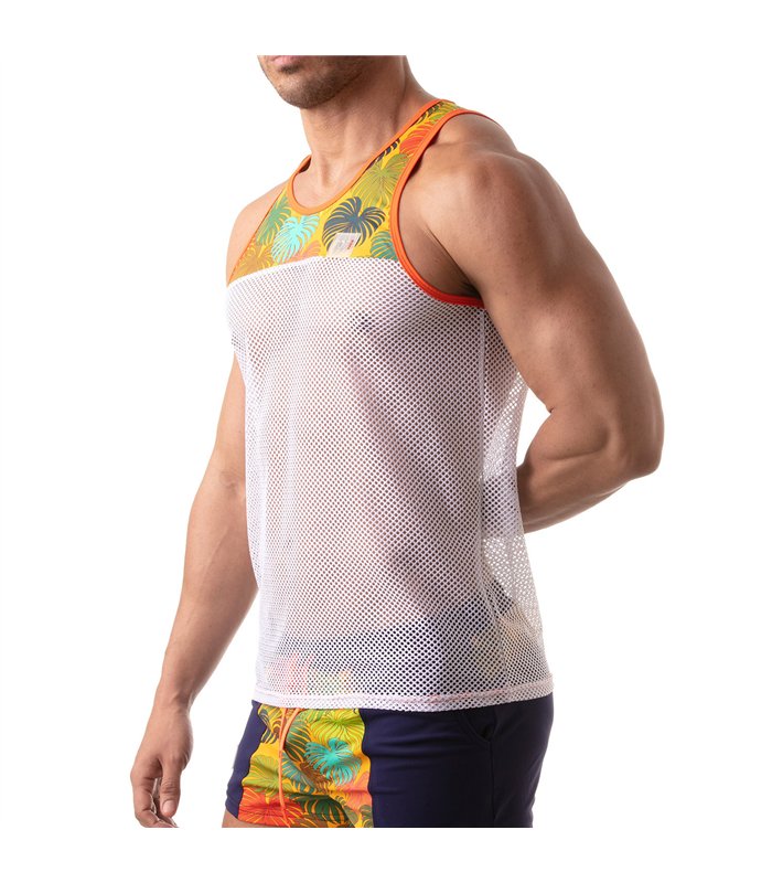 Tank Top mit floralem Mesh-Einsatz - Leicht & Atmungsaktiv | TOF