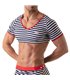 Crop Top mit Raglanärmeln und maritimen Streifen - bequem & figurbetont | TOF