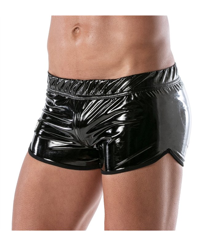 Vinyl Mini Shorts - Stretch, glänzend & figurbetont für Herren | TOF