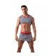 Ärmelloses Crop Top mit maritimem Camouflage-Print & V-Ausschnitt | TOF