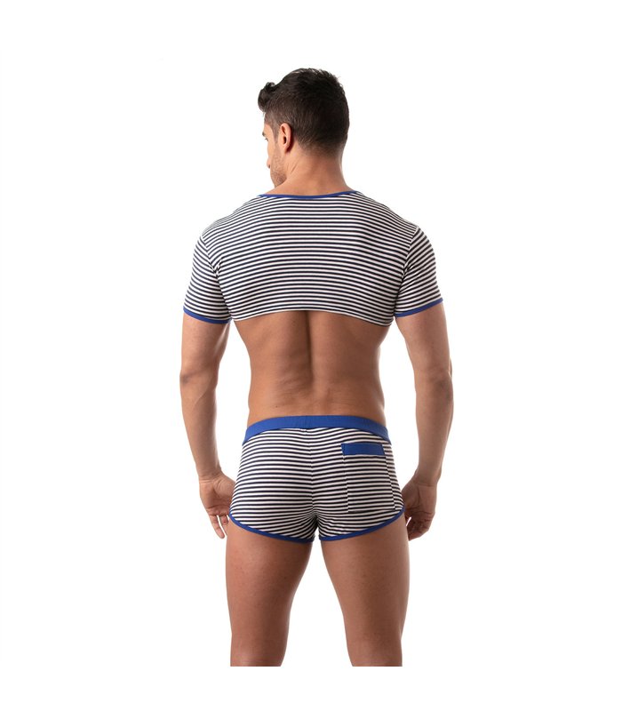 Crop Top Herren - Sexy Matrosen-Design mit Streifenmuster | TOF