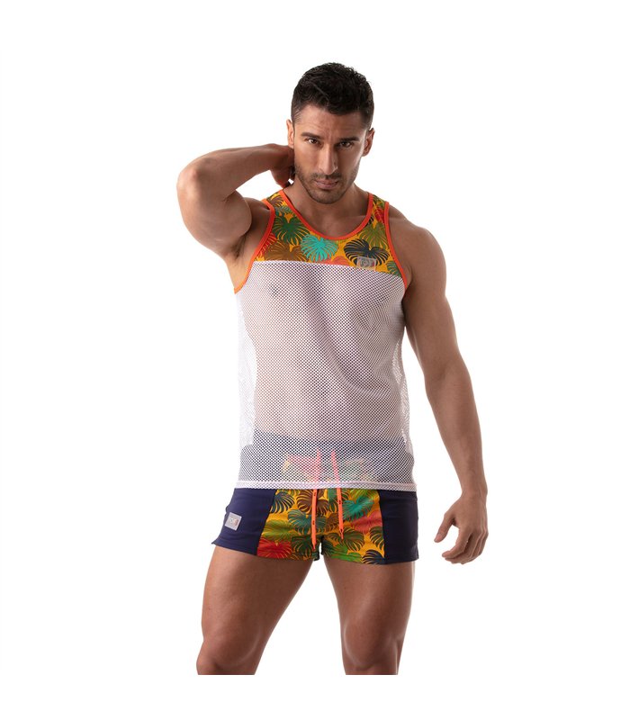 Tank Top mit floralem Mesh-Einsatz - Leicht & Atmungsaktiv | TOF