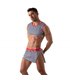 Ärmelloses Crop Top mit maritimem Camouflage-Print & V-Ausschnitt | TOF