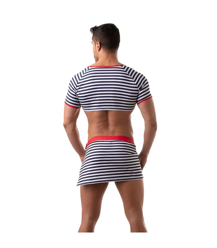 Crop Top mit Raglanärmeln und maritimen Streifen - bequem & figurbetont | TOF