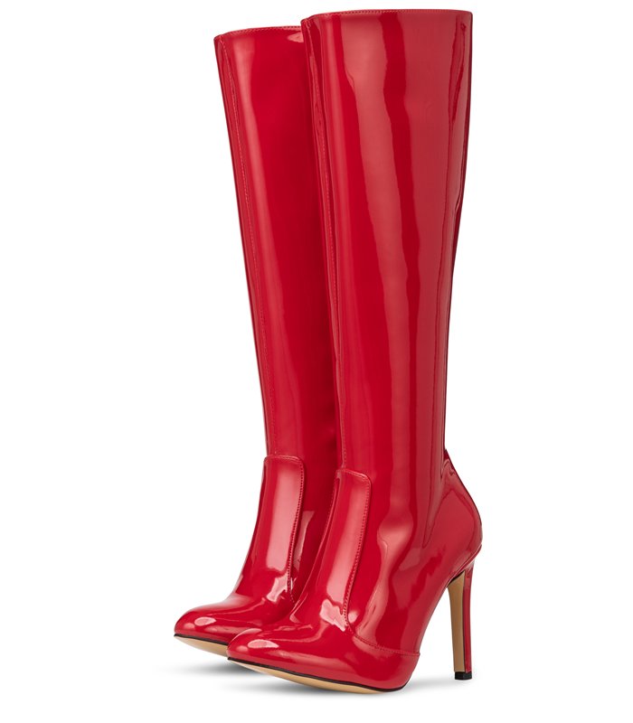 Michael Soul Donna - Classic stiletto boots in red shiny