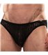 Herren Slip Stretch-Spitze, Low Waist mit Komfort-Bund, Schwarz | TOF Paris