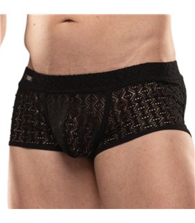 Boxershorts Stretch-Spitze Schwarz – Low Waist, Slim Fit, Made in France | TOF Paris