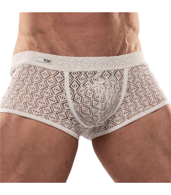 Boxershorts Herren Weiß – Stretch Spitze, Slim Fit, Low Waist | TOF Paris