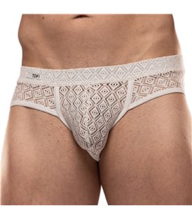 Slip Riviera Weiß – Slim Fit, elastische Spitze, Paris Design | TOF Paris