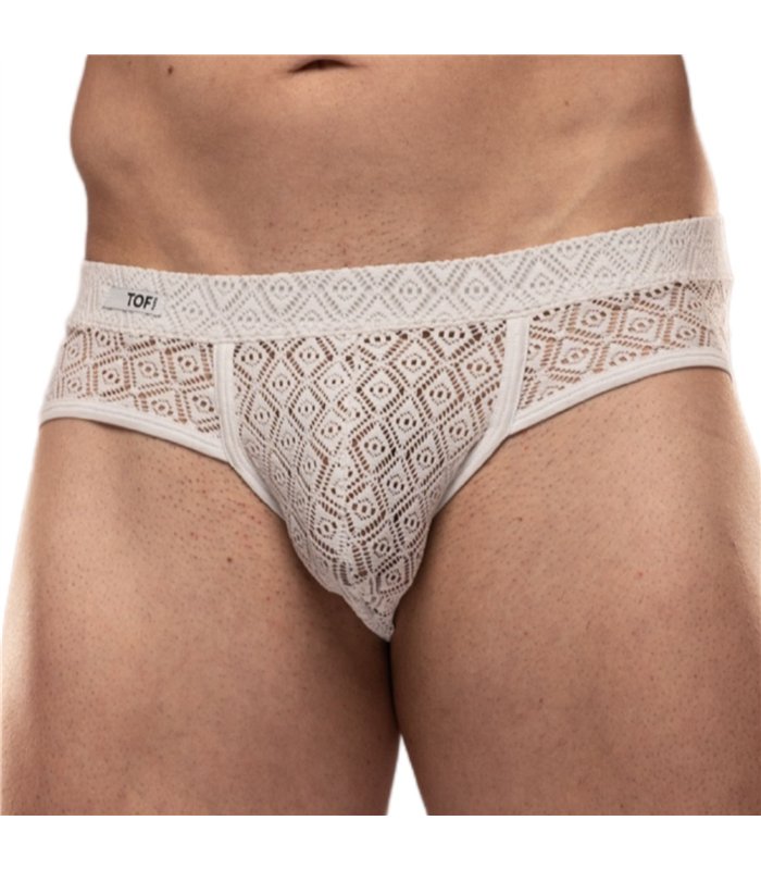 Slip Riviera Weiß – Slim Fit, elastische Spitze, Paris Design | TOF Paris