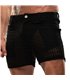 Shorts Mid-Thigh – Slim Fit, Stretch-Spitze, Tiefe Taschen, Schwarz | TOF Paris