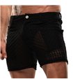 Shorts Mid-Thigh – Slim Fit, Stretch-Spitze, Tiefe Taschen, Schwarz | TOF Paris