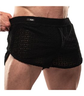 Mini Shorts Low Waist Schwarz – High-Cut & Ton-in-Ton Saum | TOF Paris