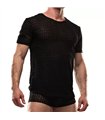 T-Shirt Herren Schwarz Rundhals Spitze Stretch – Leicht & Elegant | TOF Paris