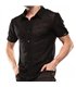Kurzarm-Hemd Slim Fit mit Stretch-Spitze und Logo in Schwarz | TOF Paris