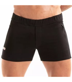 Sportliche Shorts mit Reißverschlusstaschen & Slim Fit, Schwarz | TOF Paris