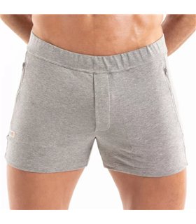 Herren Shorts mit Reißverschlusstaschen – Slim Fit, Low Rise, Grau | TOF Paris