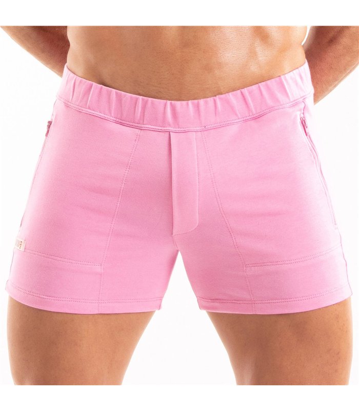 Shorts Pink Slim Fit mit Reißverschlusstaschen – Sportlich & Sexy | TOF Paris
